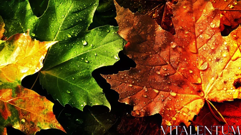 Fallen Maple Leaves Close-up AI Image