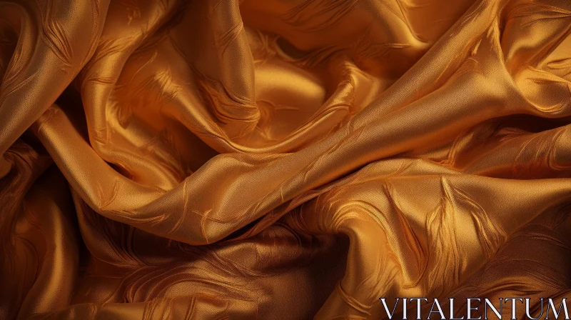 Golden Silk Fabric Texture Close-up Shot AI Image