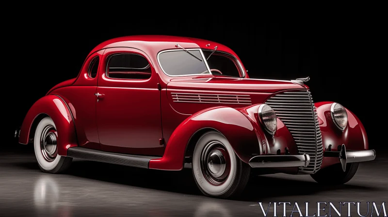 Captivating Restored Antique Car with Streamlined Forms AI Image
