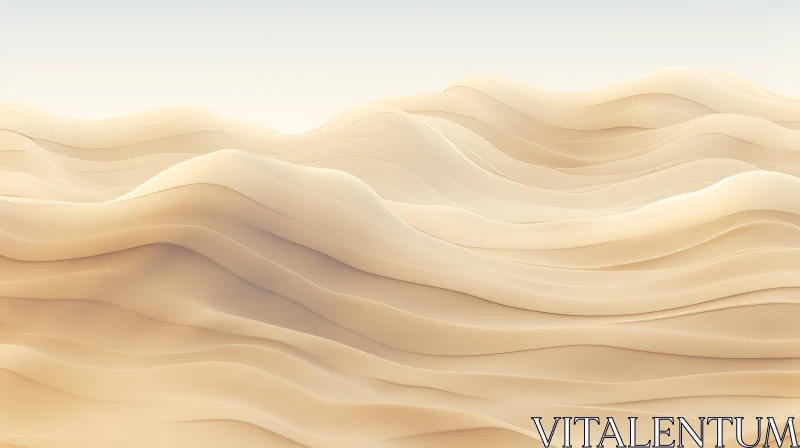 Desert Sand Dunes 3D Rendering Landscape AI Image