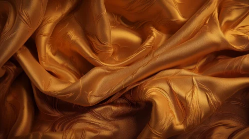 Golden Silk Fabric Texture Close-up Shot