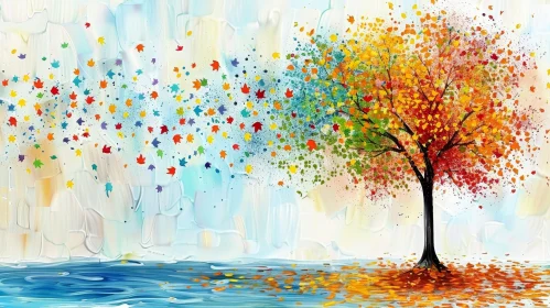 Vibrant Autumn Tree Painting