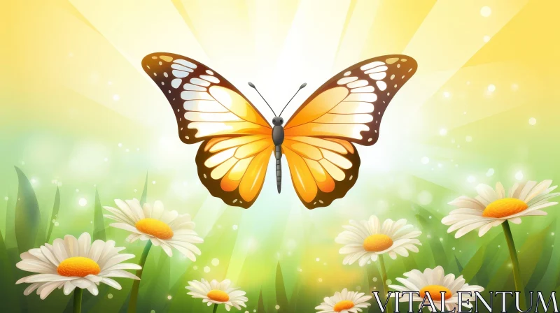 Beautiful Butterfly Vector Illustration AI Image