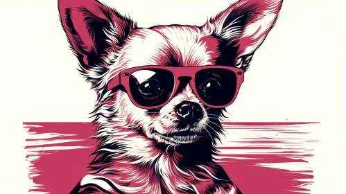 Chihuahua in Sunglasses Illustration | Confident Dog Art
