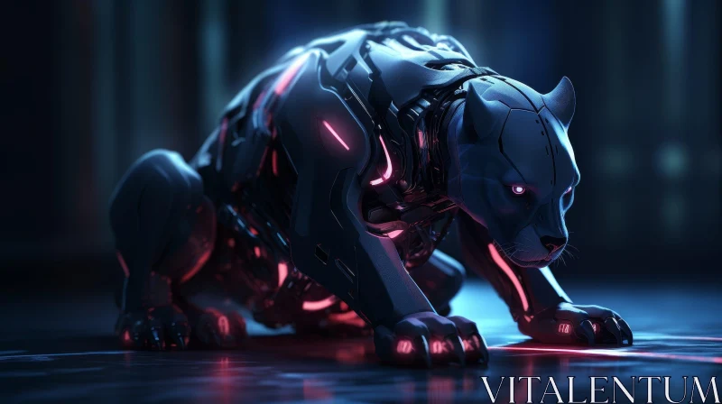 Dark Futuristic Black Panther Art AI Image