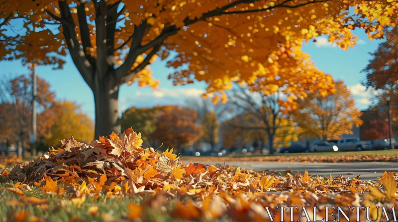Autumn Leaves Close-Up: Vibrant Colors and Nature Beauty AI Image