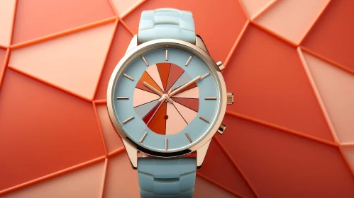 Blue and Orange Gradient Wristwatch in 3D