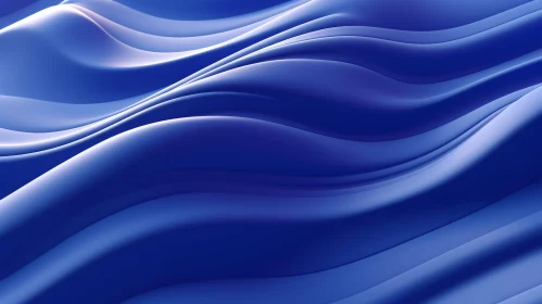 Blue Wavy Silk | Abstract 3D Rendering