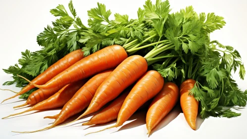 Bright Orange Carrots on White Background