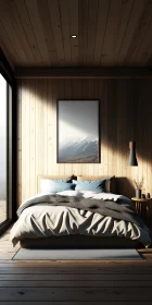 Captivating Nature: Wood Paneled Walls and Mountainous Vistas