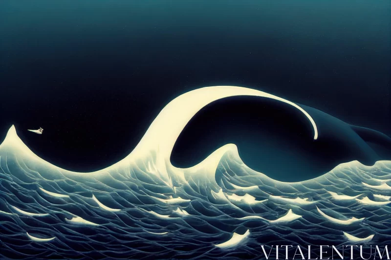 Captivating Wave Art - Hyper-Realistic Pop-Art Fusion - Nature AI Image