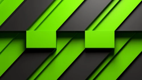 Futuristic Green and Black Geometric Pattern