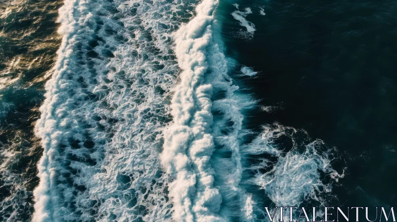 Majestic Ocean Wave - Aerial View AI Image