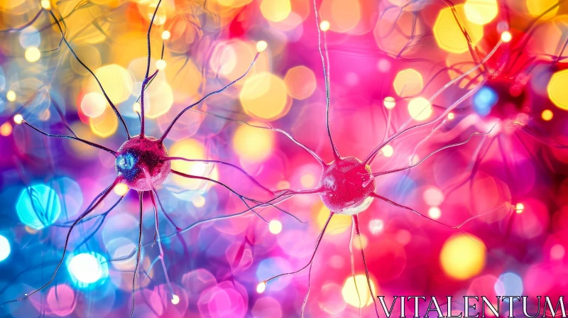 Neurons: 3D Illustration of Nervous System Building Blocks AI Image