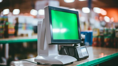 Supermarket Cash Register with Green Screen | Retail Scene