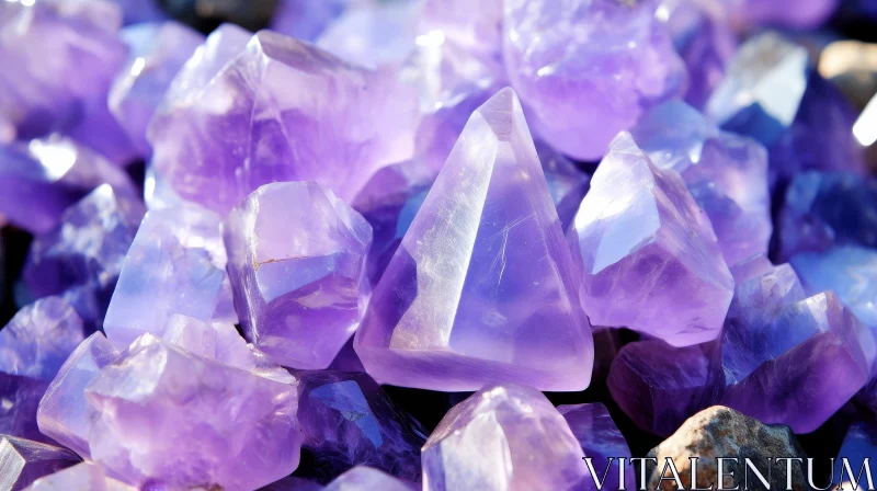 Amethyst Crystals Close-up in Shades of Purple AI Image