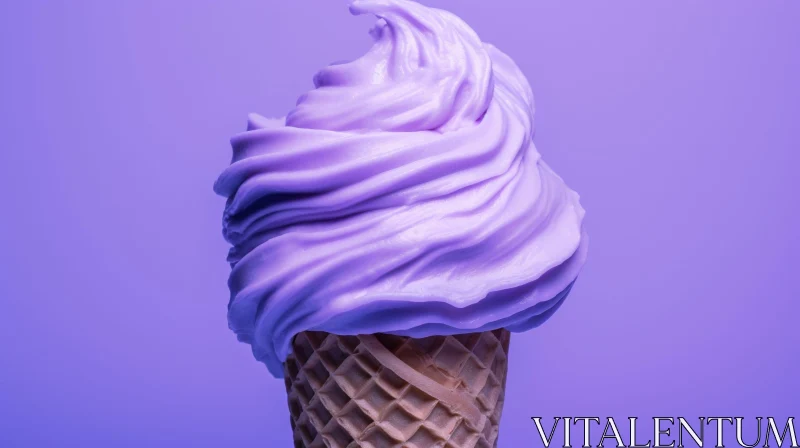 Delicious Soft Serve Ice Cream Cone in Purple and Brown AI Image