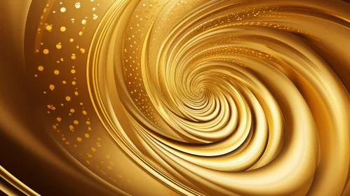 Elegant Golden Spiral - Metallic Artwork