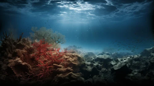 Enchanting Underwater Scene with Coral Reef and Fish