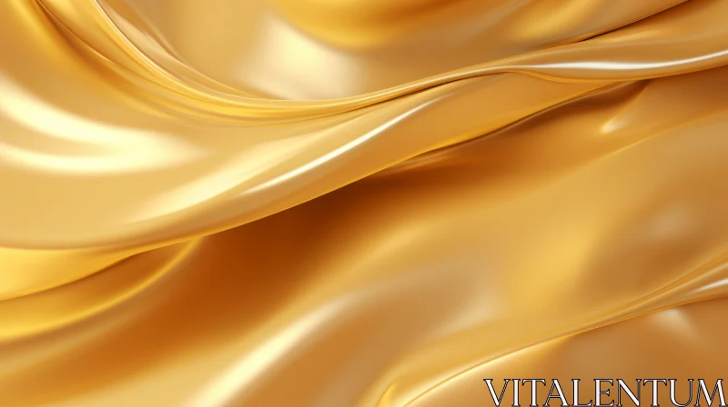 Luxurious Gold Silk Fabric Texture - 3D Rendering AI Image