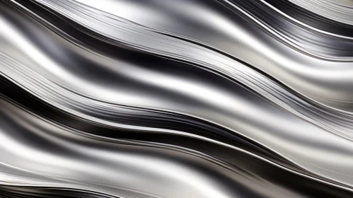 Silver Metallic Waves - 3D Rendering