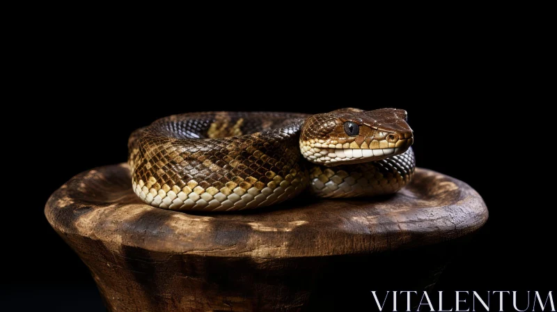 AI ART Brown and Yellow Snake Close-Up