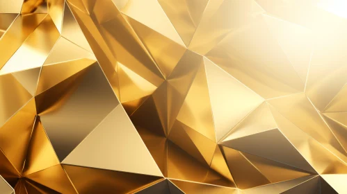 Golden Polygonal Abstract Geometric Background