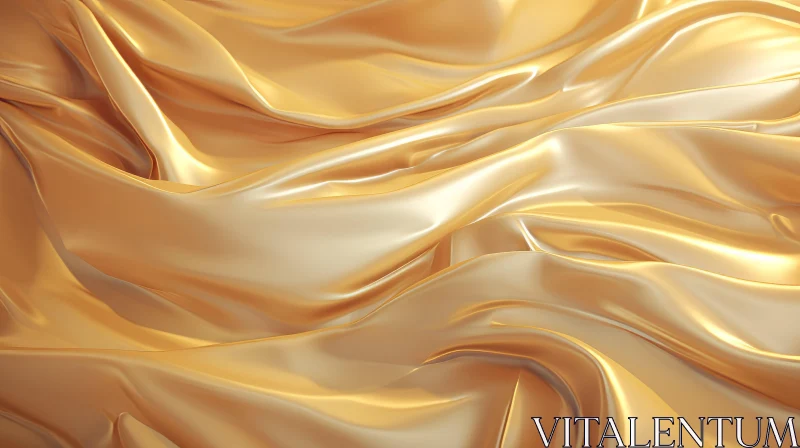 Luxurious Golden Silk Fabric - Soft Texture & Smooth Folds AI Image