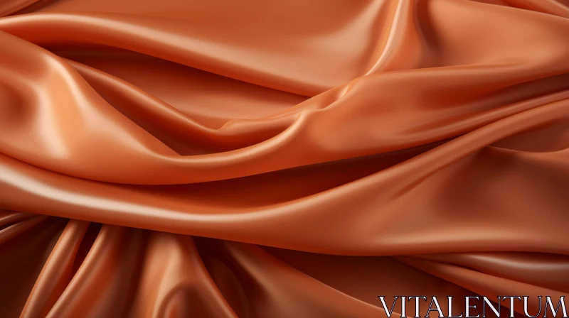Luxurious Orange Silk Fabric - Soft and Elegant AI Image