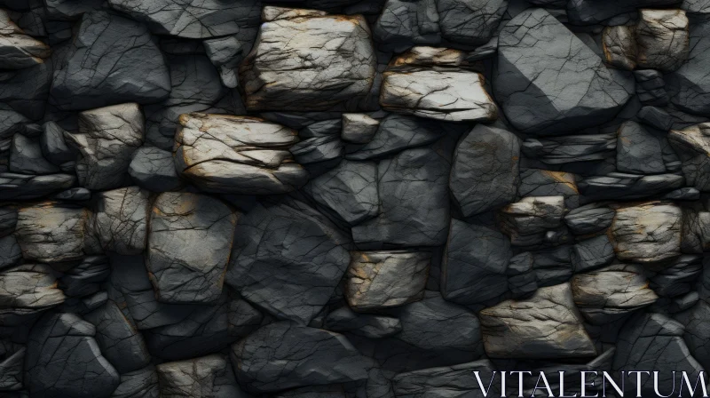 AI ART Dark Grey Stone Wall Texture Background