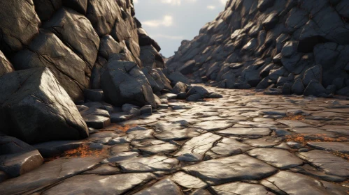 Enchanting Stone Path Between Rock Formations