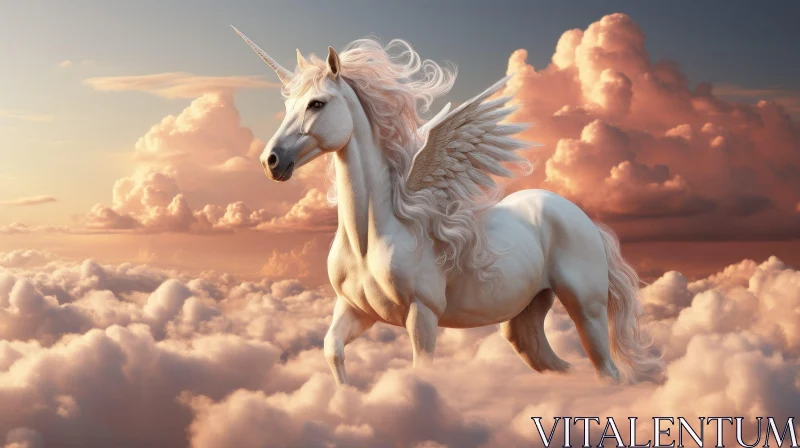 Enchanting Unicorn on Clouds | Fantasy Art AI Image