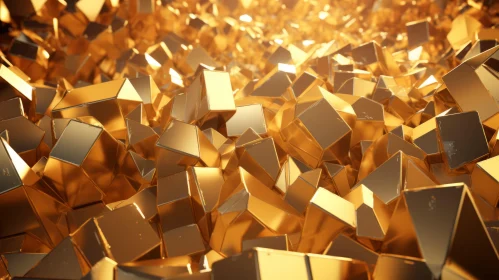 Gold Cubes 3D Rendering