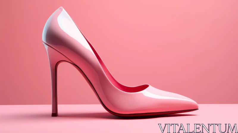 Pink High Heel Shoe 3D Rendering AI Image