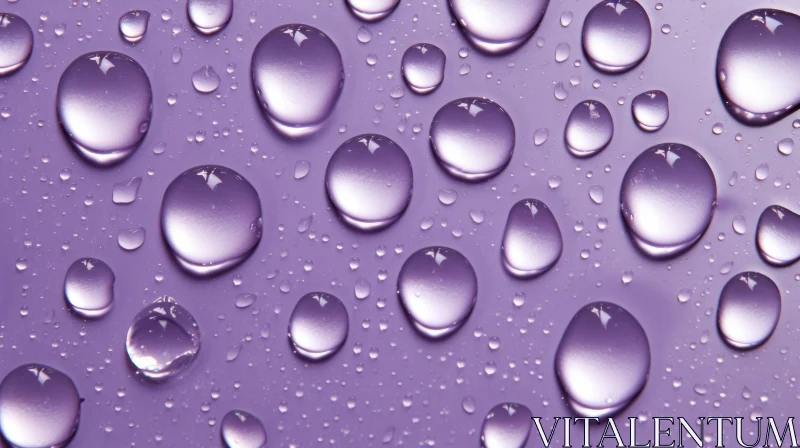 AI ART Purple Water Drops on Smooth Surface