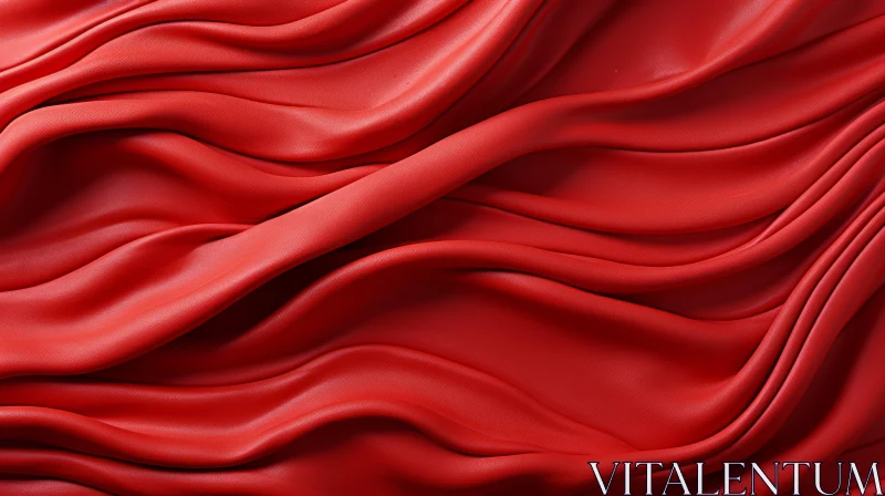 Red Silk Fabric Texture Close-up AI Image