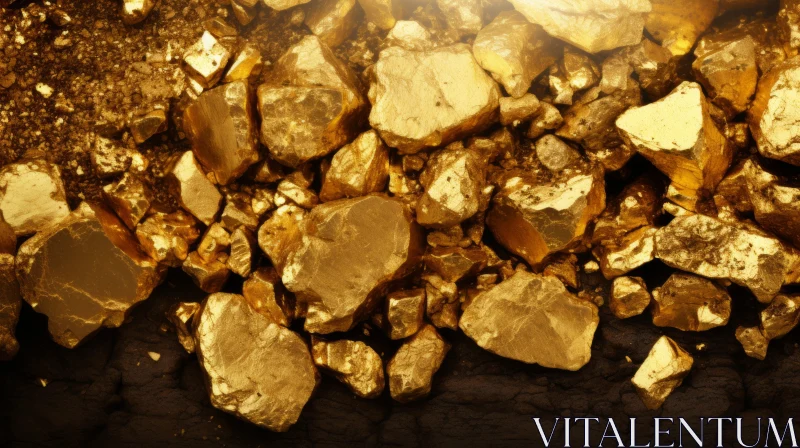 AI ART Shimmering Gold Nugget Pile - Detailed and Realistic