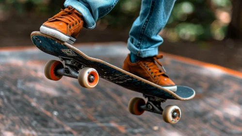 Skateboarding on Wooden Ramp - Airborne Skateboarder