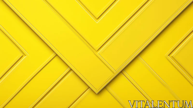AI ART Yellow Ceramic Tiles - 3D Herringbone Pattern