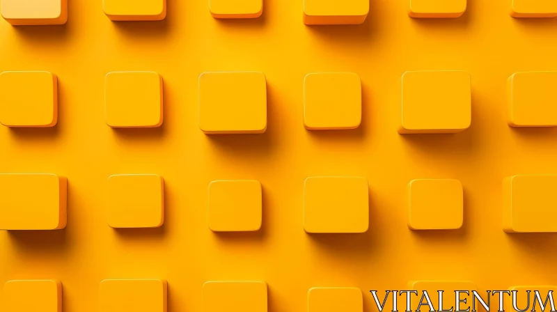Yellow Cube Pattern | Geometric 3D Rendering AI Image