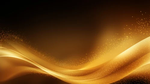 Dark Gold Waves Abstract Image