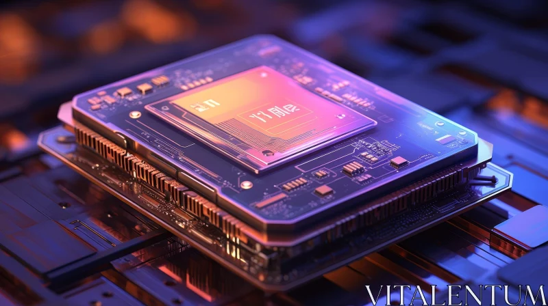 Modern CPU Close-Up: Silicon Transistors & Electronics AI Image