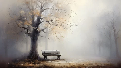 Peaceful Tree Landscape Painting