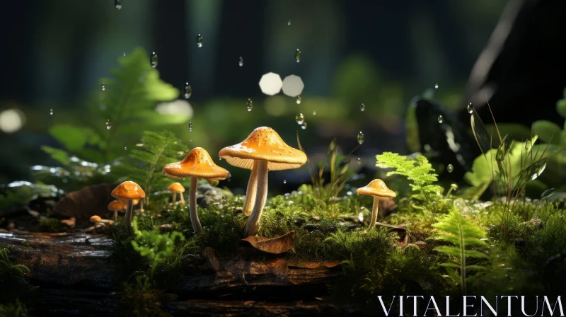Enchanting Forest Mushroom Photo AI Image