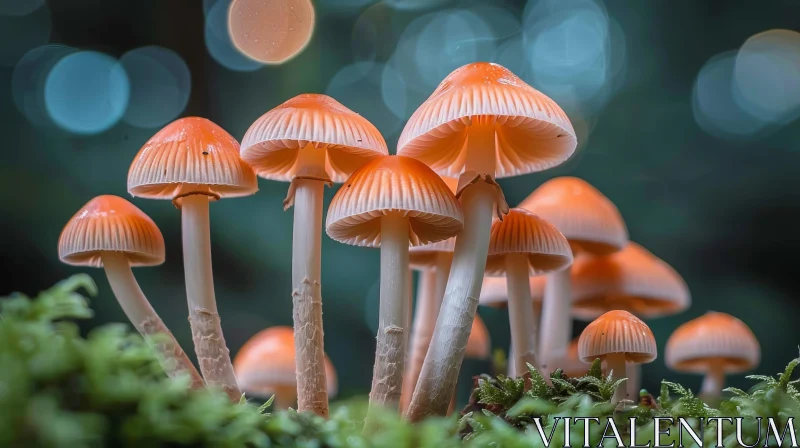 Enchanting Red Mushroom in Green Moss AI Image