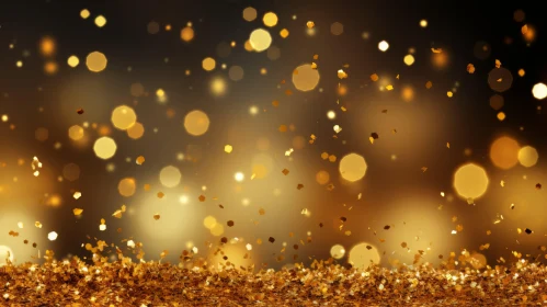 Golden Bokeh Background with Glitter Foreground