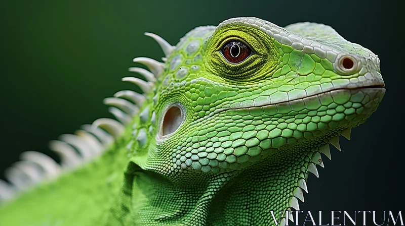 AI ART Green Iguana Close-Up - Wildlife Profile