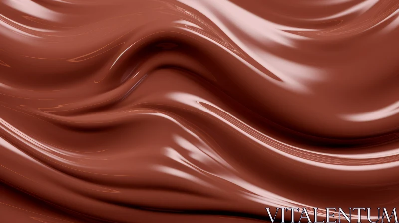 Melted Chocolate Texture Close-Up AI Image