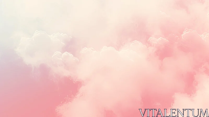 Peaceful Ethereal Background in Pale Pink and Yellow AI Image