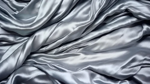 Silver Silk Fabric Close-Up - Textured Metallic Elegance